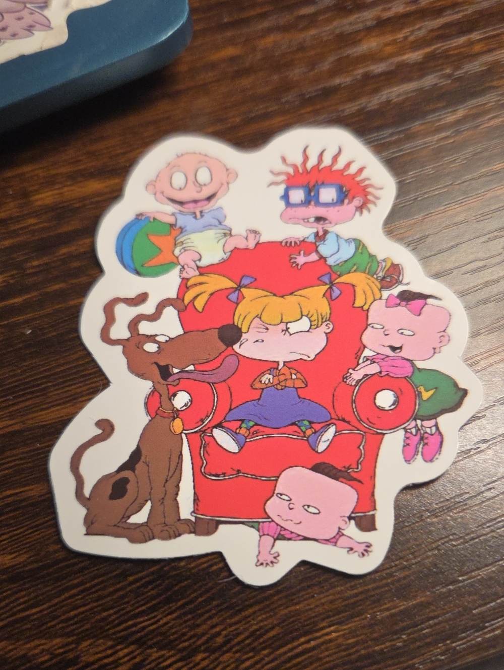 Red Chair Cartoon Sticker Featuring Kids Characters